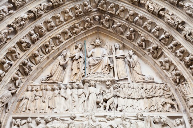 Detail van de gotische kathedraal van Notre Dame in Parijs