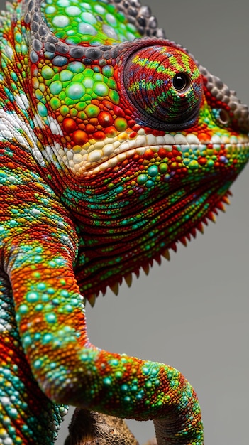 Foto detail van de huid van een kameleon