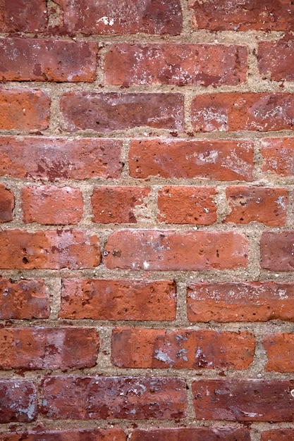 Detail van de oude bakstenen muur