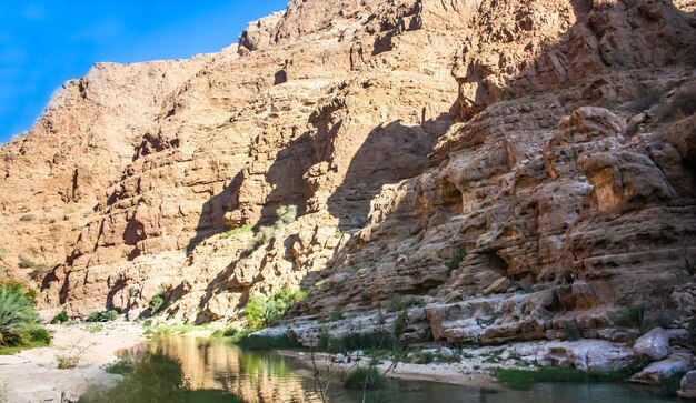 Detail van de Wadi Shab in Oman