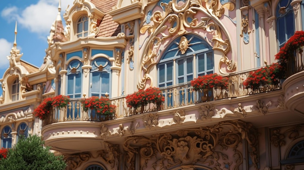 Detail van een gebouw in het Disneypark in Parijs