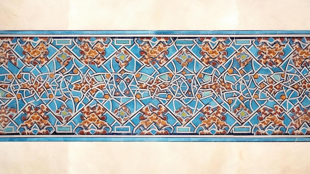 Detail van een traditionele Perzische mozaïekmuur