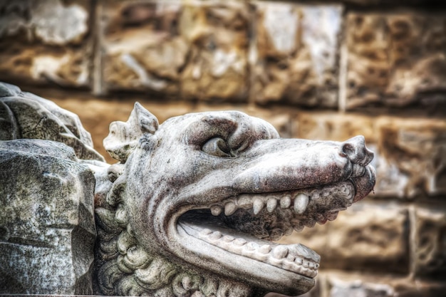 Detail van het standbeeld van Hercules en Cacus op Piazza della Signoria in Florence, Italië