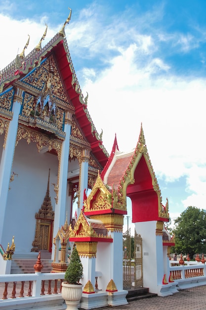 Detail van Wat Chalong-tempel in Thailand