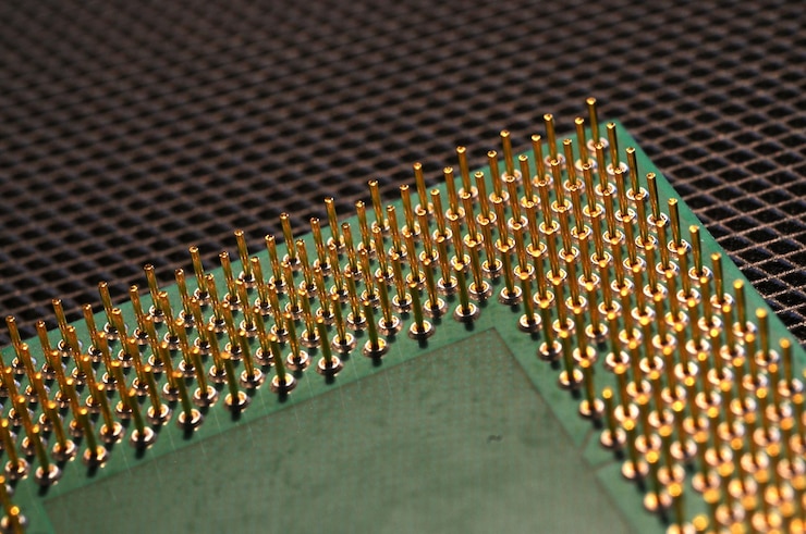 Photo detail view of computer chip