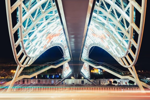 Detail view of Peace bridge in Tbilisi Georgia