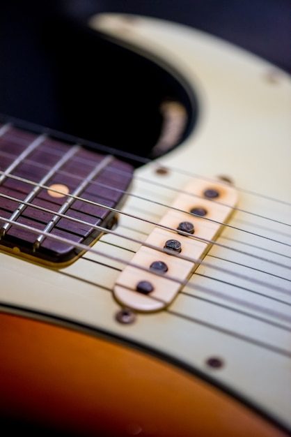 detail of vintage guitar