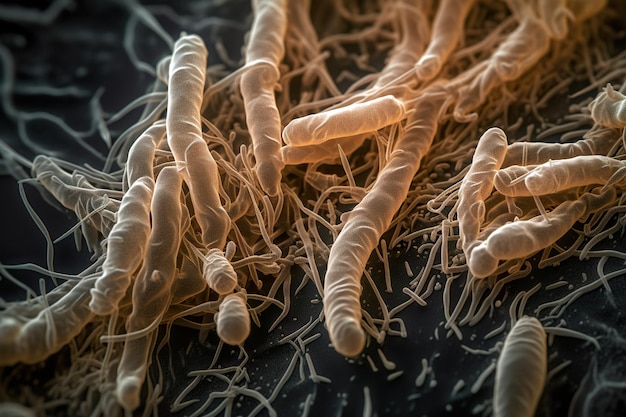 Detail zoom of transparant salmonella