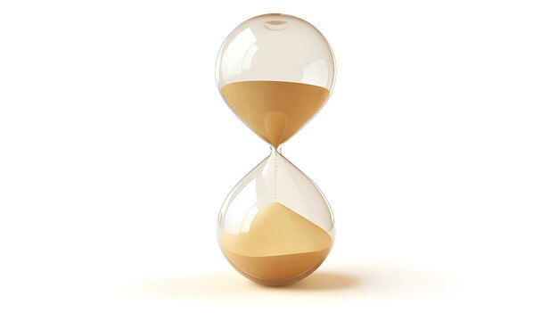 Detailed and 3D Hourglass Icon with Flowing SandRepresenting Time Management and Passing Moments