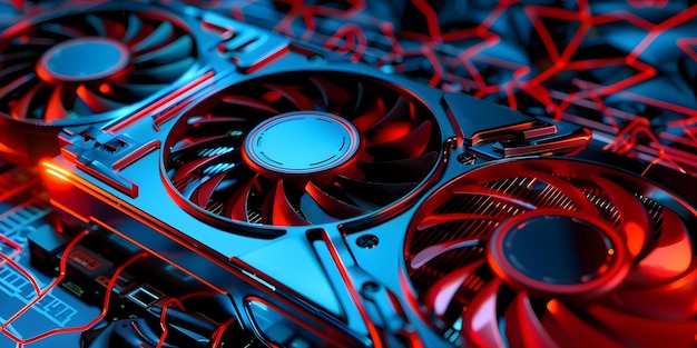 detailed 3d rendering of a shielded modern graphics processing unit gpu card concept 3d rendering shielded design modern graphics processing unit gpu card technology