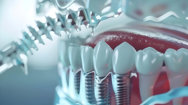 Detailed 3D Visualization of a Dental Implant Surgical Procedure with StepbyStep Process