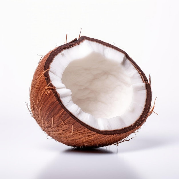 Detailed 8k Photo Of Coconut On White Background