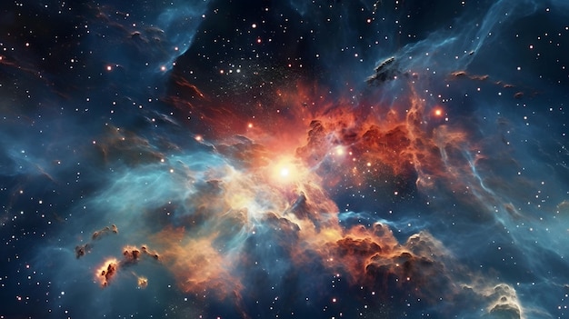 Detailed abstract galaxy and nebulae wallpaper AI Generated