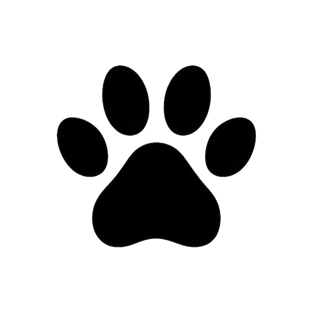 Photo detailed animal paw icon placed on a white background