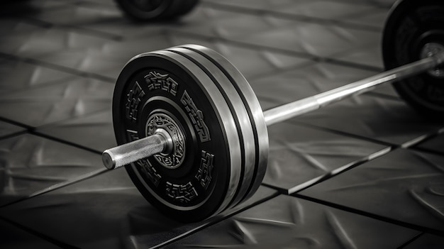 Photo detailed barbell shot