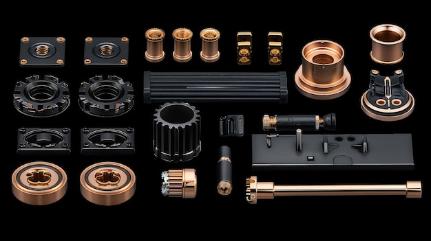 Photo detailed breakdown of car engine components unveiling gears and transmission elements