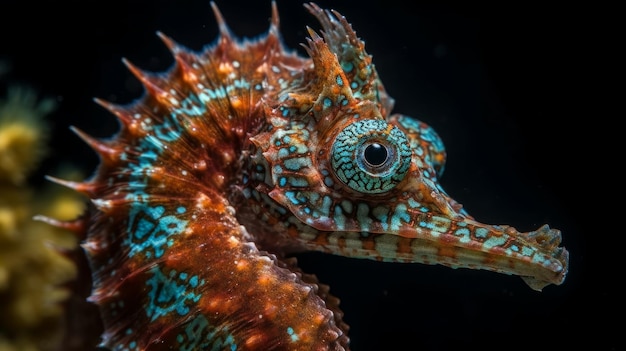 A detailed capture of a seahorses unique shape AI generated