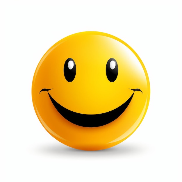 Detailed Character Design Happy Emoticon Smile Button