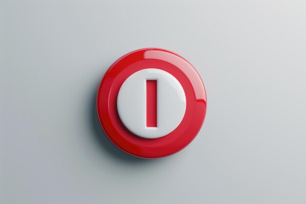 Photo detailed close up of a red and white button suitable for various design projects