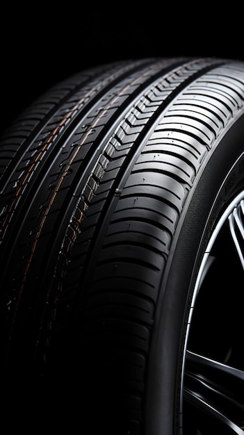 Detailed close up texture and pattern of a sleek car tire Vertical Mobile Wallpaper