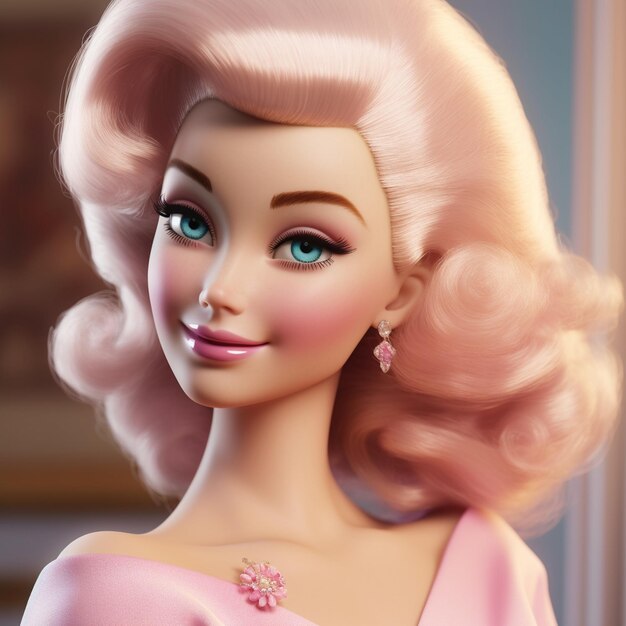 detailed closeup of barbie's timeless elegance