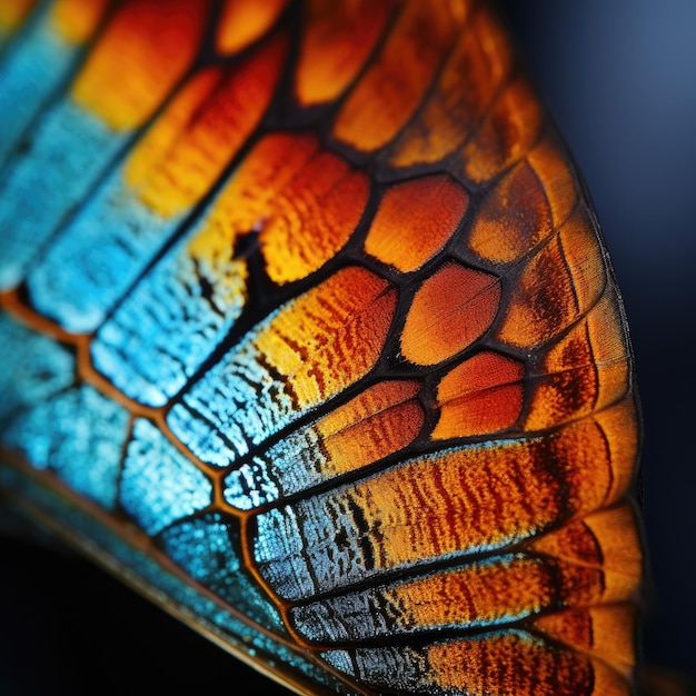 Detailed closeup of a butterfly's wing