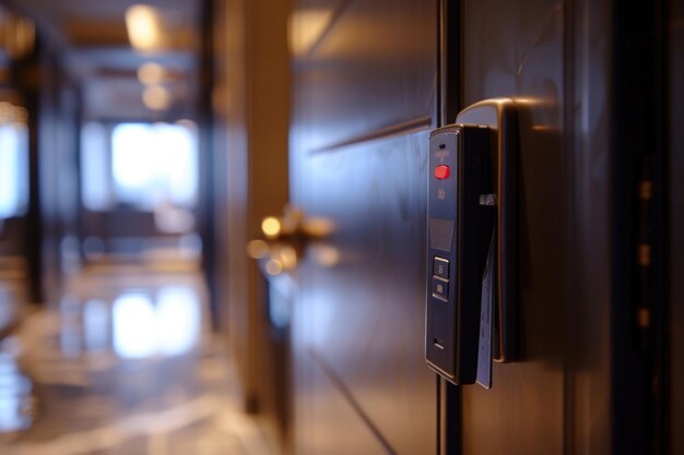 a detailed closeup of a button on a door this image can be used to represent security access control or home automation