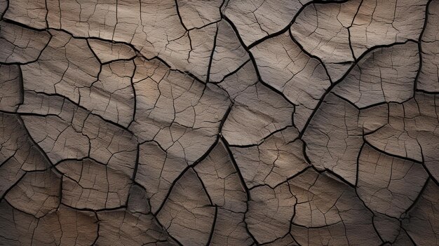 Detailed closeup of cracked weathered tree bark