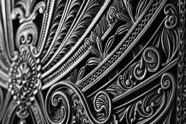 Photo a detailed closeup of a metal object featuring intricate designs perfect for adding a touch of elegance and sophistication to any project or design