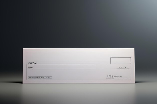 Photo detailed closeup photo of a blank cheque