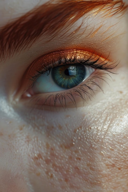 Photo detailed closeup of a redhaired person39s eye suitable for various projects