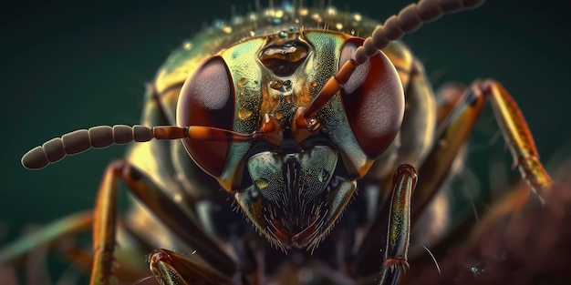 Detailed closeup showcasing an insect's stunning features Generative AI