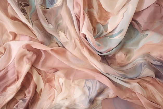 Detailed closeup of a vibrant pink and blue textile Generative AI