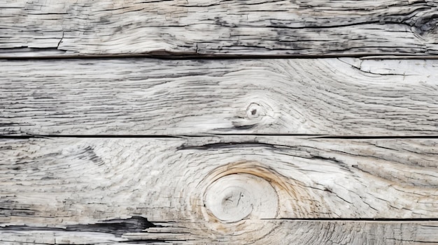 A detailed closeup of a weathered wooden plank capturing the intricate grains and textures