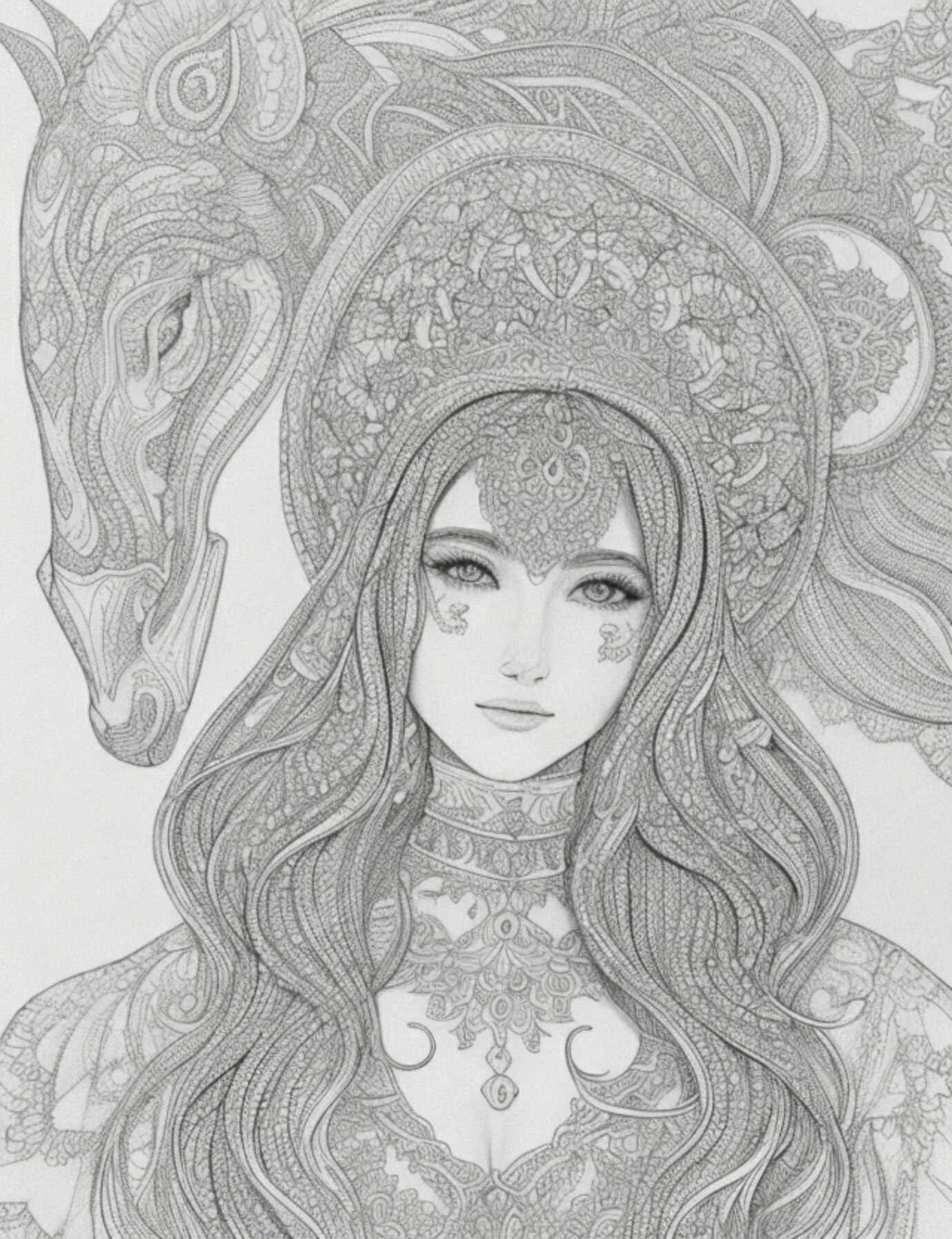 Premium AI Image | A detailed coloring page within tricated esign sand