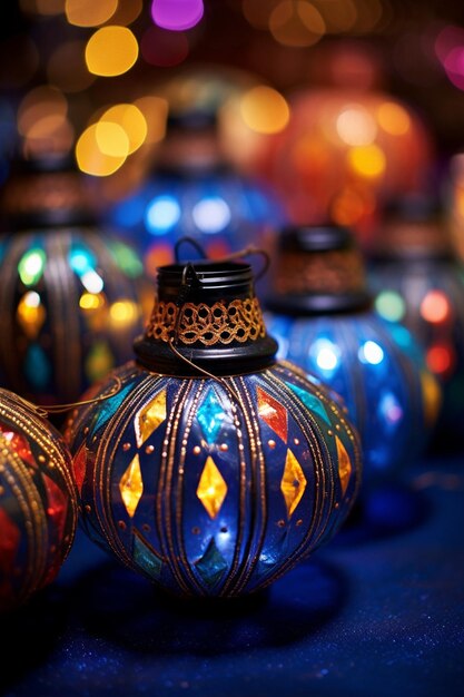 Photo the detailed craftsmanship of ramadanthemed decorations and crafts