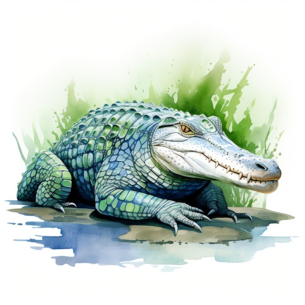 Detailed Crocodile Watercolor Clipart For Digital Painting And Paper Crafting