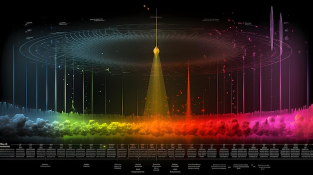 Photo a detailed diagram of the electromagnetic spectrum