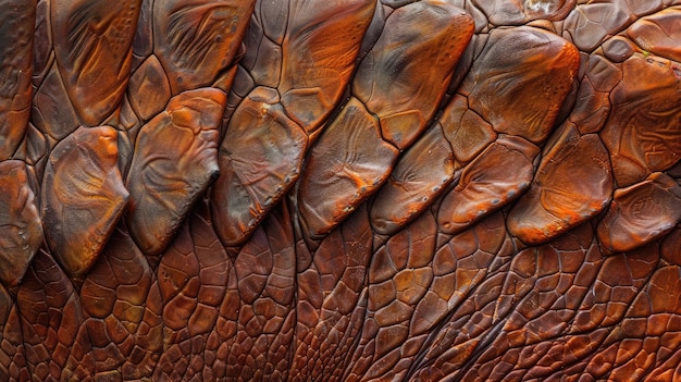 Photo detailed dinosaur skin texture mimics the rugged scales of prehistoric creatures