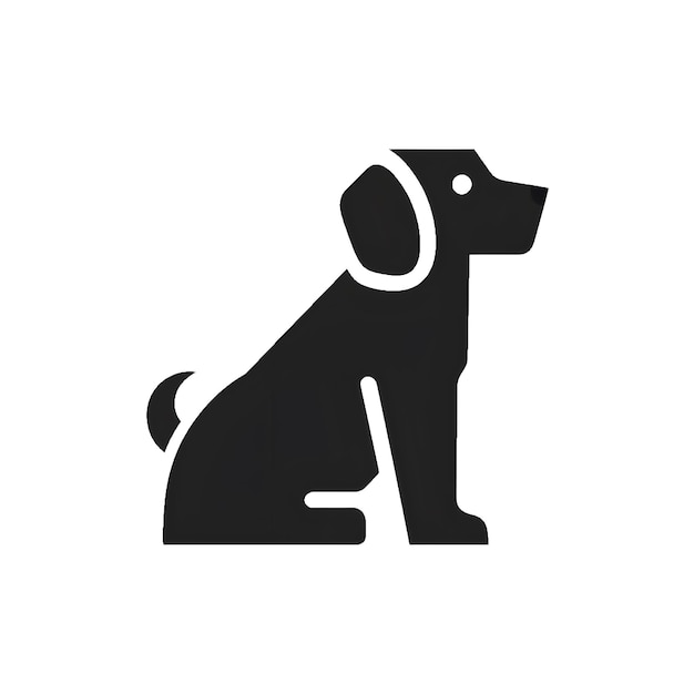 Photo detailed dog icon placed on a white background