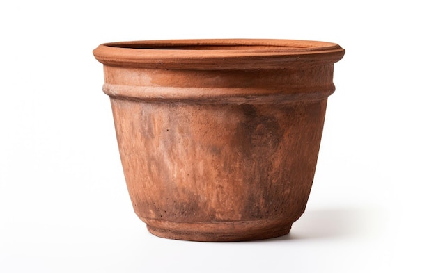 Photo a detailed exploration of a terracotta planter flaunting a weathered patina
