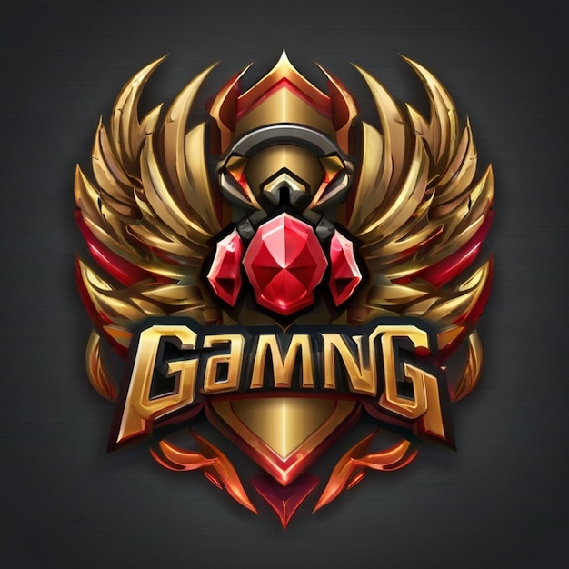 Detailed gaming logo vector