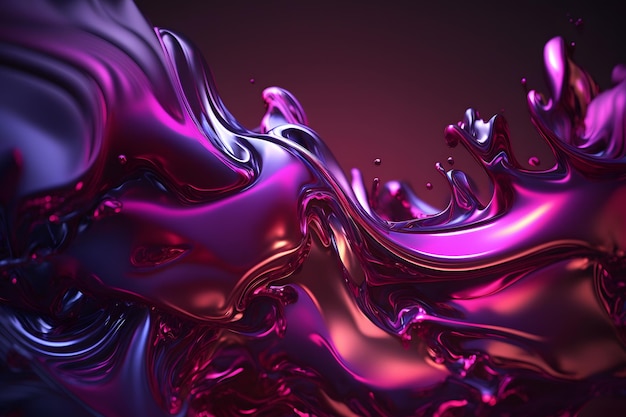 Detailed glossy abstract liquid silk fabric texture background in motion moment Purple silk satin fabric Neural network AI generated