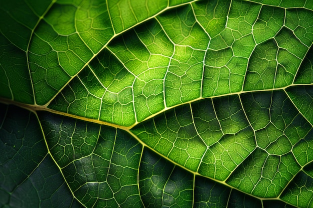 Detailed green leaf texture ultra sharp natural background for design