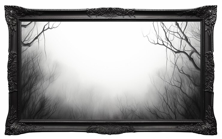 Photo detailed grunge frame in black and white