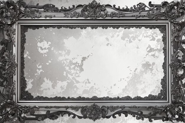 Detailed grunge frame in black and white