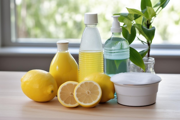酢重曹とレモンを使用して無害な洗浄液を作成するための詳細なガイドライン...