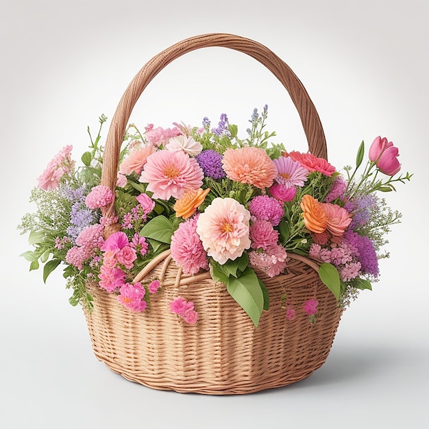 A detailed handcrafted basket with intricate patterns and a rustic earthy feel ai generated