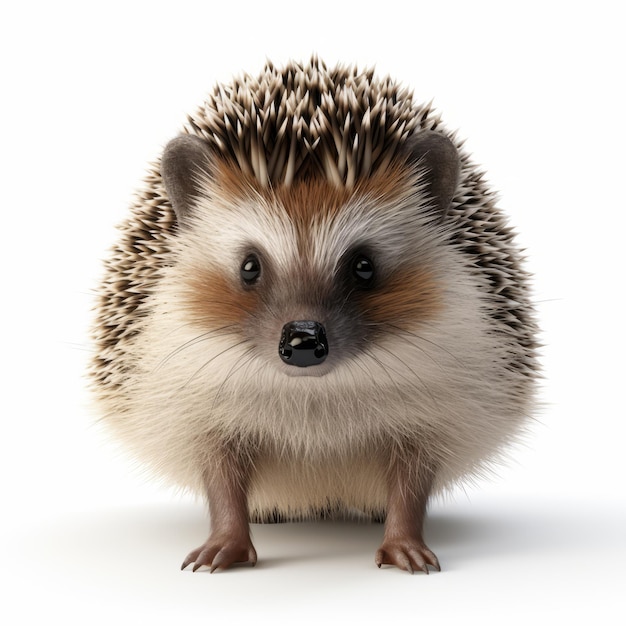 Detailed Hedgehog Illustration On White Background In Ultraclear 8k Resolution