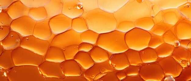 Detailed honeycomb texture rich orange liquid in cells fullframe pattern ai generative